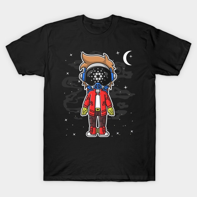 Hiphop Astronaut Cardano Crypto ADA Coin To The Moon Token Cryptocurrency Wallet Cardano HODL Birthday Gift For Men Women Kids T-Shirt by Thingking About